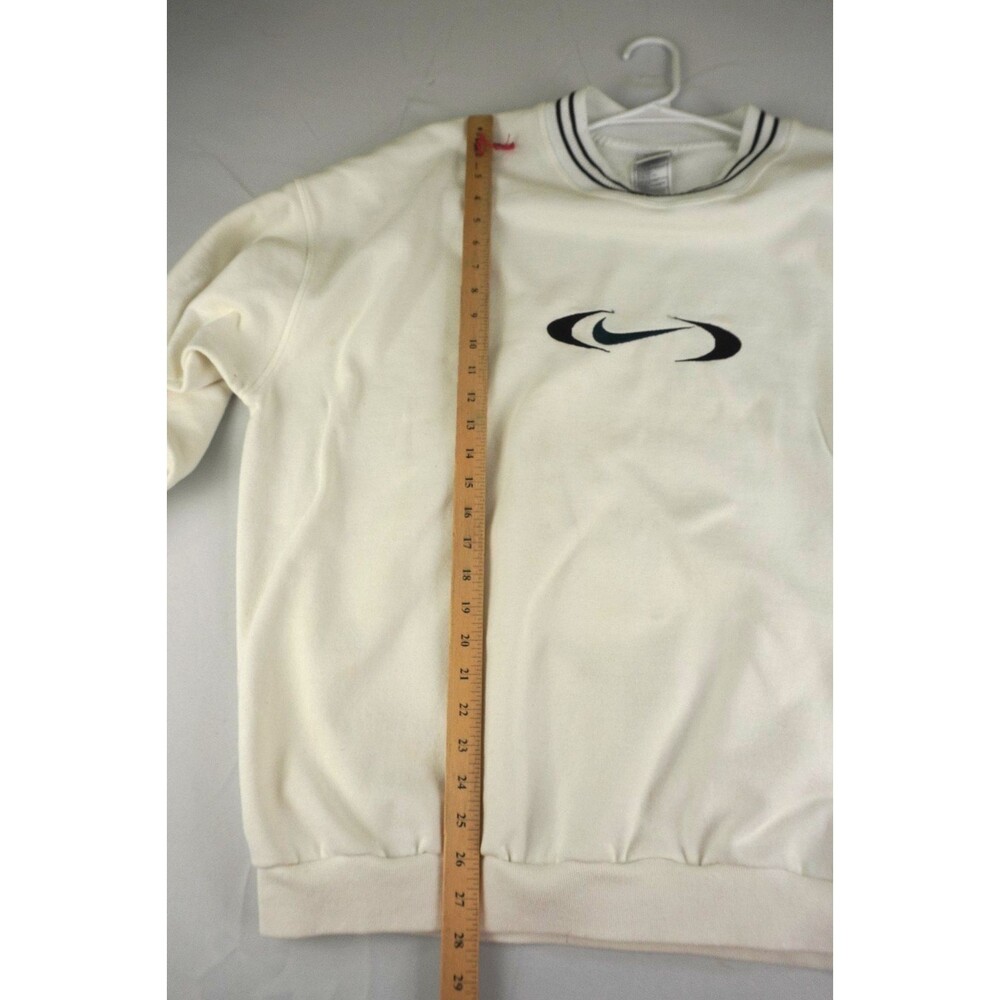 Nike Vintage Center Swoosh Logo Mens XXL White Ribbed Athletic Sweatshirt - Picture 7 of 9